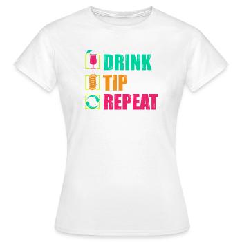 Serveur Barman Barchef - T-shirt Femme - blanc - Devant - AI Model Female 172 dark (172cm)