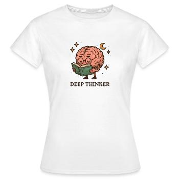 Deep thinker brain while reading - Women's T-Shirt - white - Front - AI Model Female 172 dark (172cm)