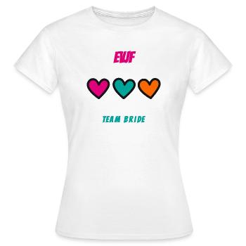 Junggesellinnenabschied. BRAUT. TEAM. TEAM MARIEE. ZUKÜNFTIGE BRAUT - Frauen T-Shirt - Weiß - Vorne - AI Model Female 172 dark (172cm)