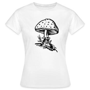 Mushroom - Illustration - Women's T-Shirt - white - Front - AI Model Female 172 dark (172cm)