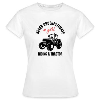Tractor Girl Power - Women's T-Shirt - white - Front - AI Model Female 172 dark (172cm)