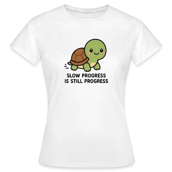 Slow Progress Is Still Progress Cute Kawaii Turtle - Women's T-Shirt - white - Front - AI Model Female 172 dark (172cm)