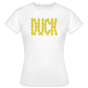 Cute duck typography - Women's T-Shirt - white - Front - AI Model Female 172 dark (172cm)