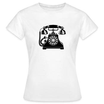 Téléphone vintage - T-shirt Femme - blanc - Devant - AI Model Female 172 dark (172cm)
