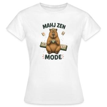 Mahjong Mahj Zen Mode Capybara - T-shirt Femme - blanc - Devant - AI Model Female 172 dark (172cm)