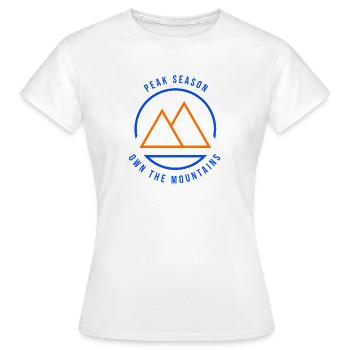 Saison de pointe Posséder les montagnes Bleu/Orange - T-shirt Femme - blanc - Devant - AI Model Female 172 dark (172cm)