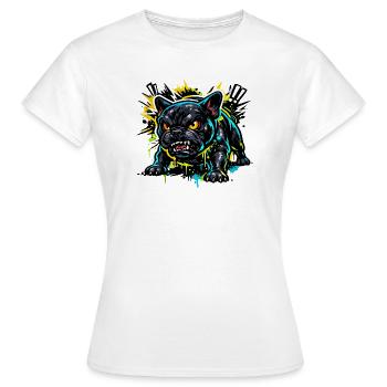 Motif agressif de graffiti du bouledogue français - T-shirt Femme - blanc - Devant - AI Model Female 172 dark (172cm)
