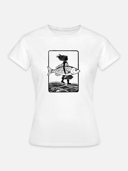 Fischfrau - Frauen T-Shirt - Weiß