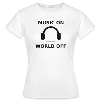 Musique allumée - Monde éteint - T-shirt Femme - blanc - Devant - AI Model Female 172 dark (172cm)