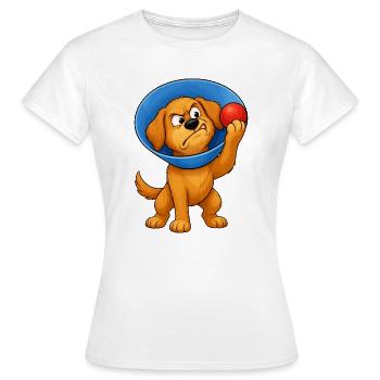 Grumpy Dog Cone Of Shame - Women's T-Shirt - white - Front - AI Model Female 172 dark (172cm)