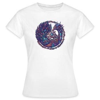 Cosmic Phoenix in the Circle of the Stars - Women's T-Shirt - white - Front - AI Model Female 172 dark (172cm)