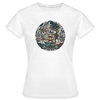 Sentier des Fleurs de la Forêt Lunaire - T-shirt Femme - blanc - Devant - AI Model Female 172 dark (172cm)