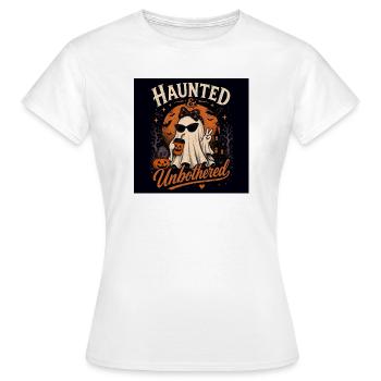 Haunted & Unbothered Halloween - Women's T-Shirt - white - Front - AI Model Female 172 dark (172cm)