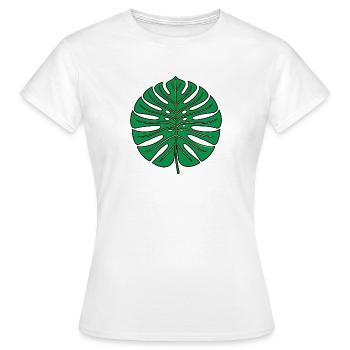 Green Monstera Leaf – Tropical Botanical Look - Women's T-Shirt - white - Front - AI Model Female 172 dark (172cm)
