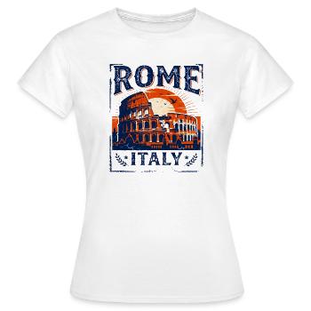 Vintage Rome Italy Colosseum Sunset Skyline - Women's T-Shirt - white - Front - AI Model Female 172 dark (172cm)