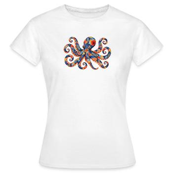 Patchwork Octopus Color Magic - Women's T-Shirt - white - Front - AI Model Female 172 dark (172cm)