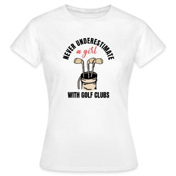 Pouvoir féminin du golf - T-shirt Femme - blanc - Devant - AI Model Female 172 dark (172cm)