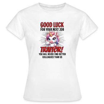 Drôle d’adieu collègue - T-shirt Femme - blanc - Devant - AI Model Female 172 dark (172cm)