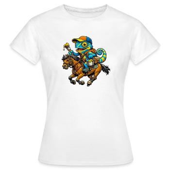 Chameleon with horse - Women's T-Shirt - white - Front - AI Model Female 172 dark (172cm)