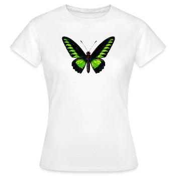 Trogonoptera Birdwing de Rajah Brooke - T-shirt Femme - blanc - Devant - AI Model Female 172 dark (172cm)