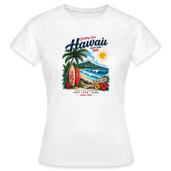 Hawaii Surf & Sunshine Vintage Tee - Women's T-Shirt - white - Front - AI Model Female 172 dark (172cm)