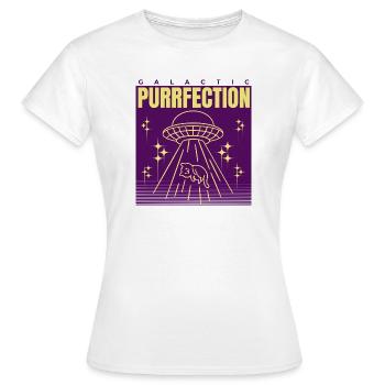 UFO Cat Saying - Women's T-Shirt - white - Front - AI Model Female 172 dark (172cm)