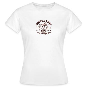 Coffee Time Every Single Day – Retro - Women's T-Shirt - white - Front - AI Model Female 172 dark (172cm)