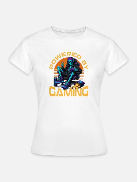 Skeleton Gamer Gaming Halloween - Frauen T-Shirt - Weiß