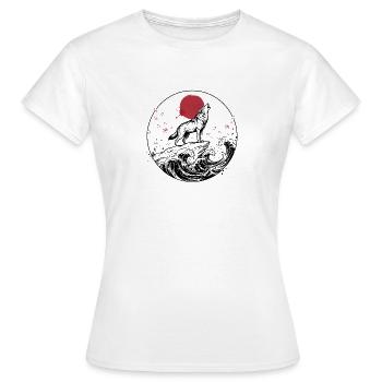 LOUP JAPONAIS - T-shirt Femme - blanc - Devant - AI Model Female 172 dark (172cm)