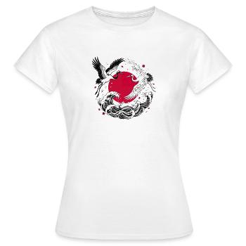 Japanese Cranes - Women's T-Shirt - white - Front - AI Model Female 172 dark (172cm)