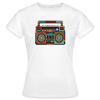 Retro Boombox – 80s Ghetto Blaster - Women's T-Shirt - white - Front - AI Model Female 172 dark (172cm)