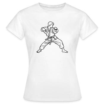 Sketch de la ligne Karateka - T-shirt Femme - blanc - Devant - AI Model Female 172 dark (172cm)