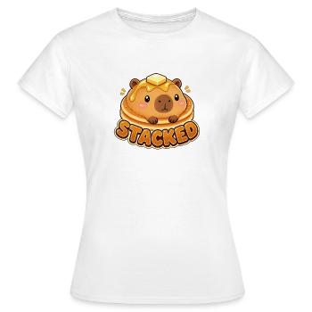 Mignons pancakes empilés de capybara Kawaii - T-shirt Femme - blanc - Devant - AI Model Female 172 dark (172cm)