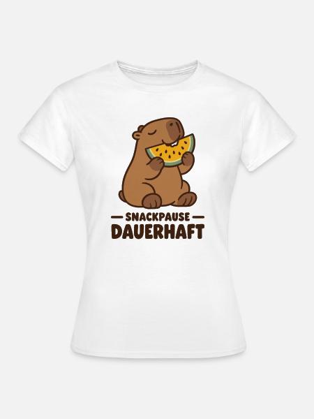 Snackpause dauerhaft Wasserschwein Melone - Frauen T-Shirt - Weiß