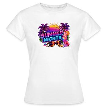 Summer Nights Neon Tropics - Women's T-Shirt - white - Front - AI Model Female 172 dark (172cm)