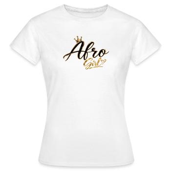 Afro Girl Gold Crown - Women's T-Shirt - white - Front - AI Model Female 172 dark (172cm)