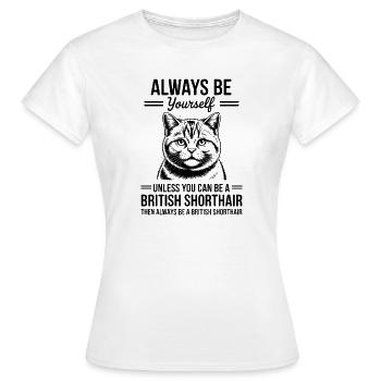 Cadeau British Shorthair Cat British Shorthair - T-shirt Femme - blanc - Devant - AI Model Female 172 dark (172cm)