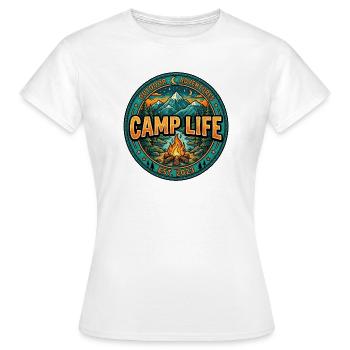 Camp Life – Camping & Outdoor Adventure Design - T-shirt Femme - blanc - Devant - AI Model Female 172 dark (172cm)