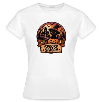 Magie de la citrouille chatte effrayante - T-shirt Femme - blanc - Devant - AI Model Female 172 dark (172cm)