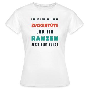 Endlich meine eigene Zuckertüte - Einschulung - Frauen T-Shirt - Weiß - Vorne - AI Model Female 172 dark (172cm)