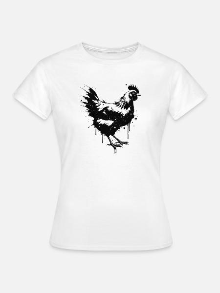 Hen Style Splatter Art Black - Frauen T-Shirt - Weiß