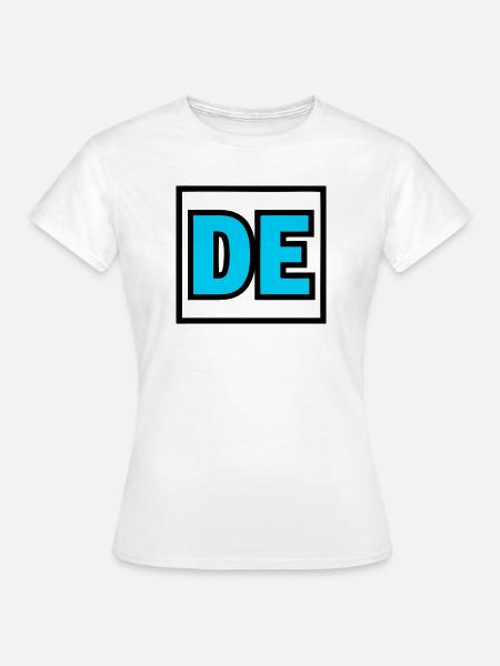 DE Initialen Buchstaben Logo - Frauen T-Shirt - Weiß