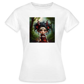 Gothic girl in forest - Women's T-Shirt - white - Front - AI Model Female 172 dark (172cm)