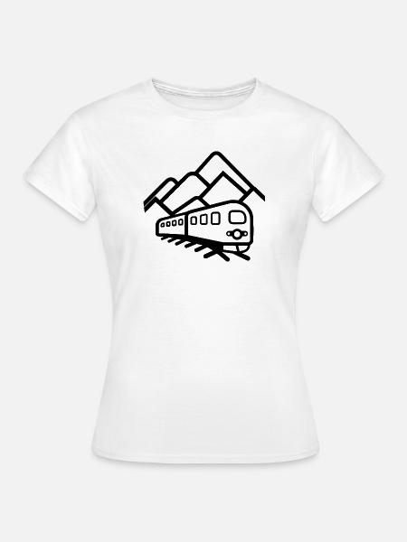 Zug Zeichnung - Frauen T-Shirt - Weiß