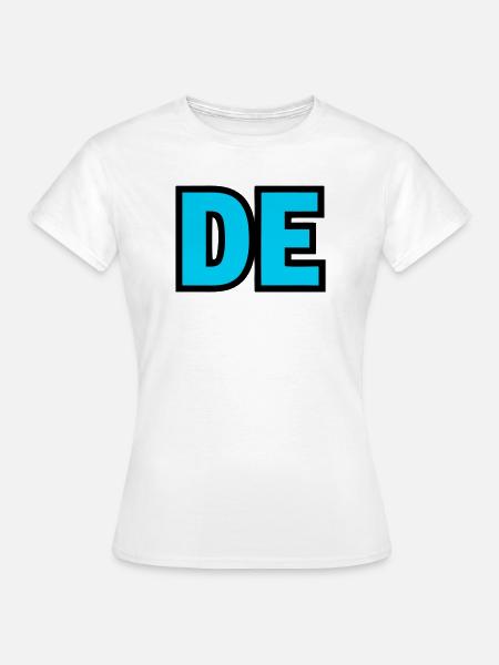 DE Initialen Block Logo - Frauen T-Shirt - Weiß