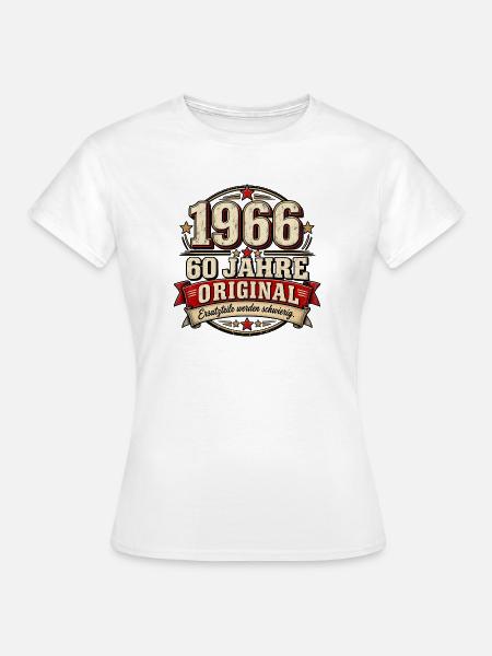 1966 – 60 Jahre Original | Lustiges Retro Design - Frauen T-Shirt - Weiß