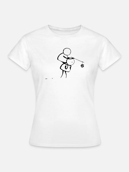 Hund_angeln - Frauen T-Shirt - Weiß
