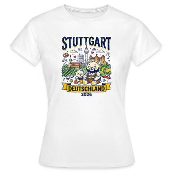 City Stuttgart Germany Traditional Bears Travel - Frauen T-Shirt - Weiß - Vorne - AI Model Female 172 dark (172cm)