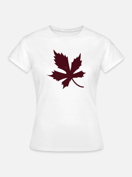 Rotes Ahornblatt Silhouette - Frauen T-Shirt - Weiß