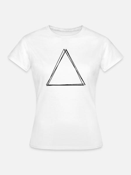 Dreieck handgezeichnet - Frauen T-Shirt - Weiß